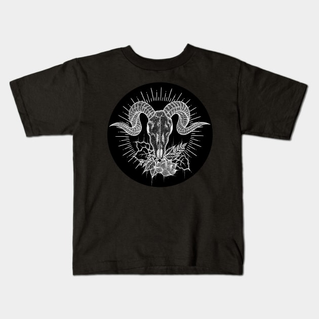 Black Phillip - Black circle Kids T-Shirt by NorthAnima